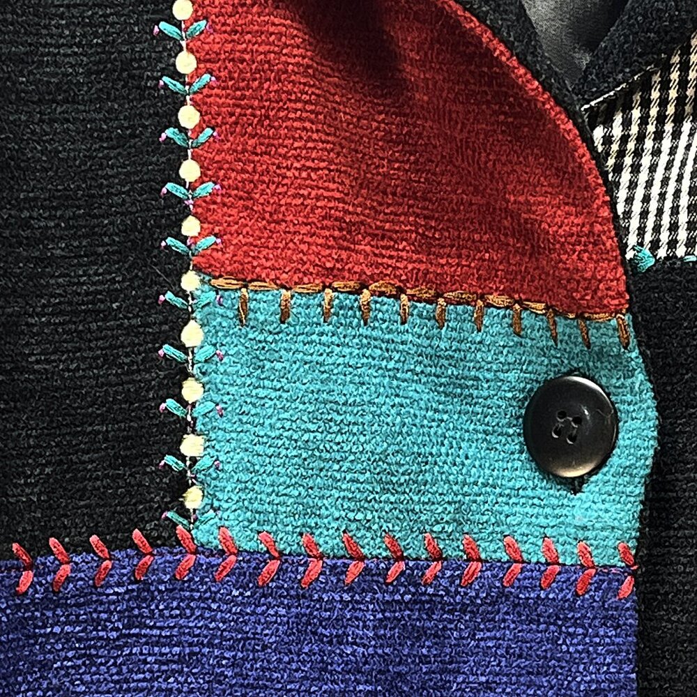 Koret Embroidered Patchwork Gingham Button Front … - image 4